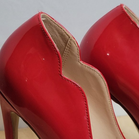 Red Comfity Stiletto Spike Heels 4.75 Inches Tall Women 6.5-7 No Size Printed - Picture 2 of 10